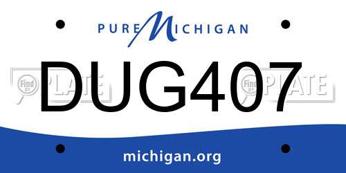 DUG407 Michigan License Plate