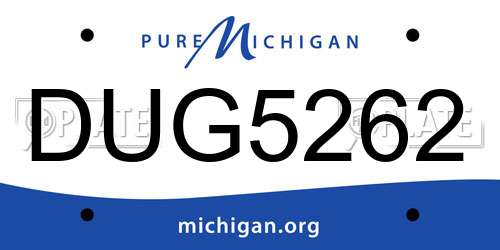 DUG5262 Michigan License Plate