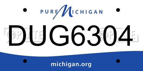 DUG6304 Michigan License Plate