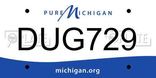 DUG729 Michigan License Plate