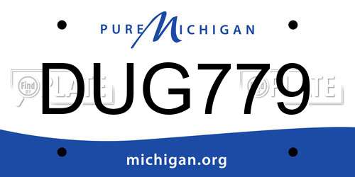 DUG779 Michigan License Plate