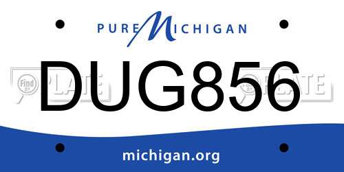 DUG856 Michigan License Plate