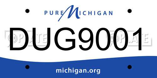 DUG9001 Michigan License Plate