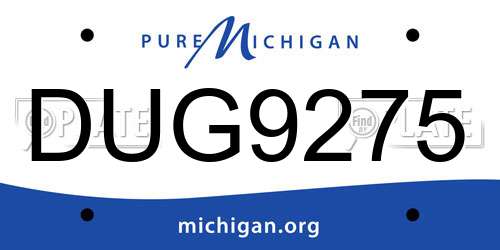 DUG9275 Michigan License Plate