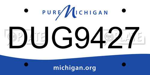 DUG9427 Michigan License Plate