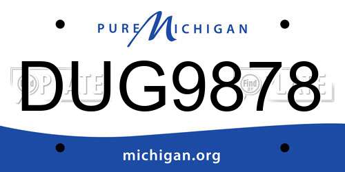 DUG9878 Michigan License Plate