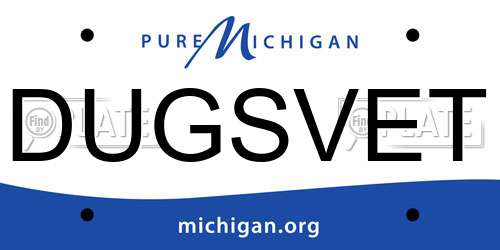 DUGSVET Michigan License Plate