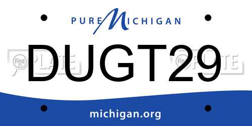 DUGT29 Michigan License Plate