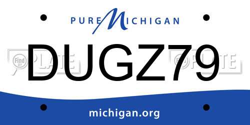 DUGZ79 Michigan License Plate