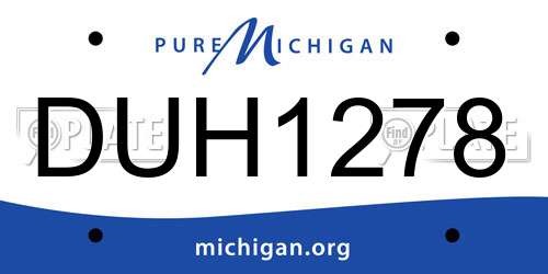 DUH1278 Michigan License Plate