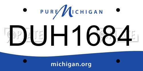 DUH1684 Michigan License Plate