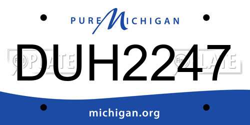 DUH2247 Michigan License Plate