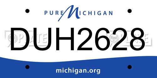 DUH2628 Michigan License Plate