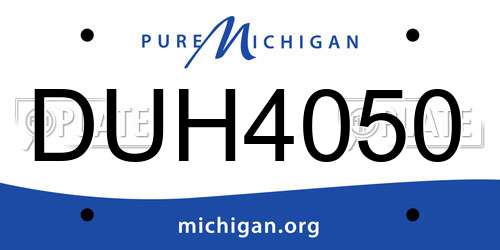DUH4050 Michigan License Plate