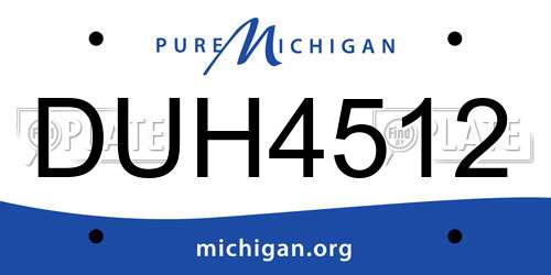 DUH4512 Michigan License Plate