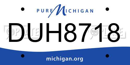 DUH8718 Michigan License Plate