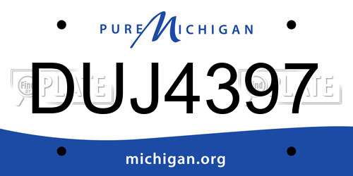 DUJ4397 Michigan License Plate