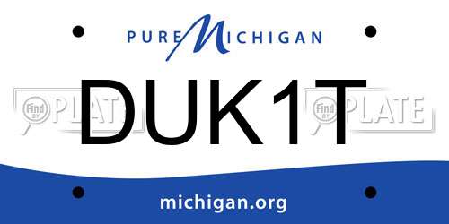 DUK1T Michigan License Plate