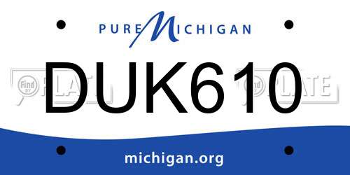 DUK610 Michigan License Plate