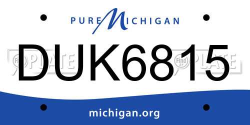 DUK6815 Michigan License Plate