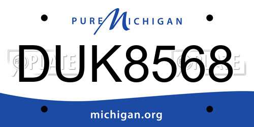 DUK8568 Michigan License Plate