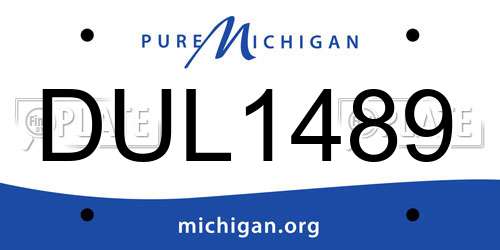 DUL1489 Michigan License Plate