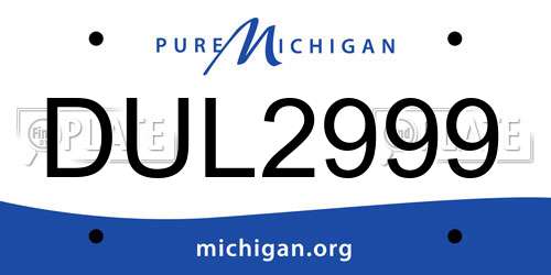 DUL2999 Michigan License Plate