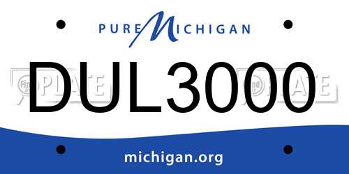DUL3000 Michigan License Plate