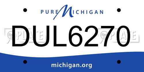 DUL6270 Michigan License Plate
