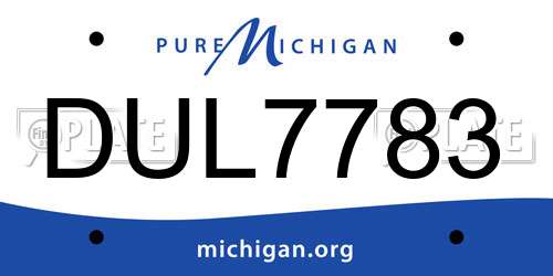 DUL7783 Michigan License Plate