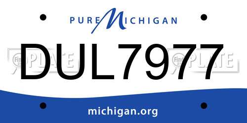 DUL7977 Michigan License Plate