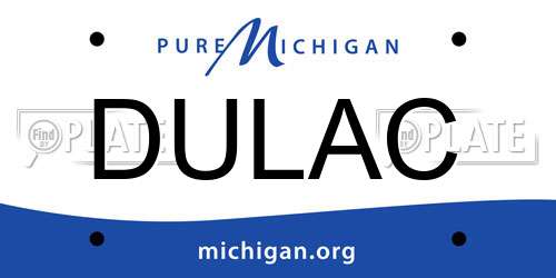 DULAC Michigan License Plate