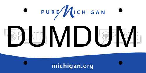 DUMDUM Michigan License Plate