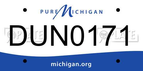 DUN0171 Michigan License Plate