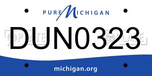 DUN0323 Michigan License Plate