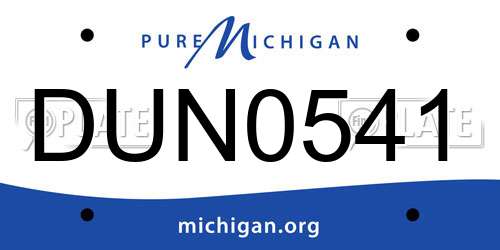DUN0541 Michigan License Plate