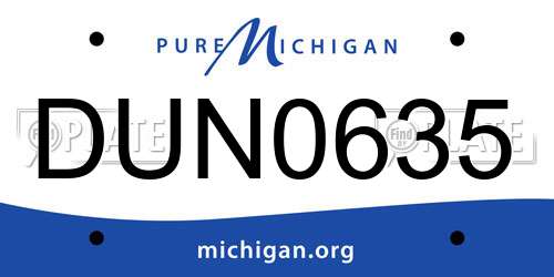 DUN0635 Michigan License Plate