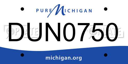 DUN0750 Michigan License Plate