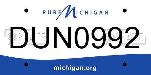 DUN0992 Michigan License Plate