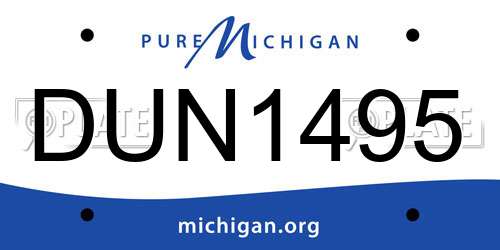 DUN1495 Michigan License Plate