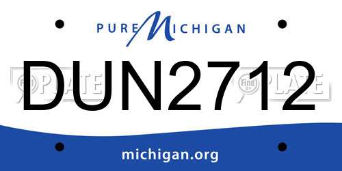 DUN2712 Michigan License Plate