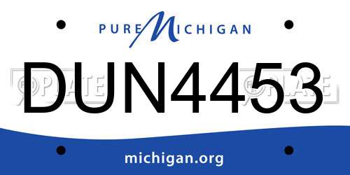 DUN4453 Michigan License Plate