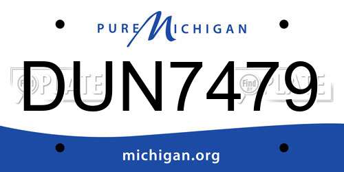 DUN7479 Michigan License Plate