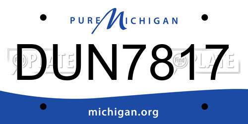 DUN7817 Michigan License Plate