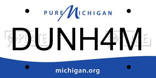 DUNH4M Michigan License Plate