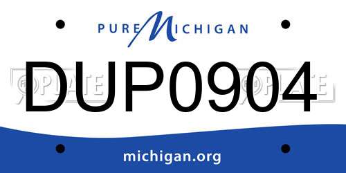 DUP0904 Michigan License Plate