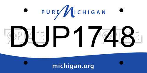 DUP1748 Michigan License Plate