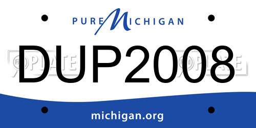 DUP2008 Michigan License Plate