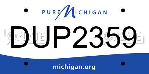 DUP2359 Michigan License Plate