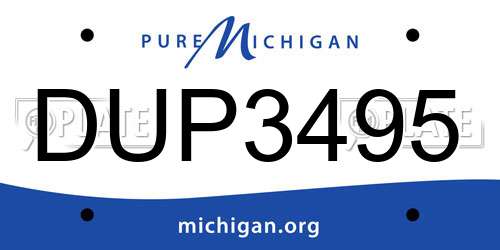 DUP3495 Michigan License Plate
